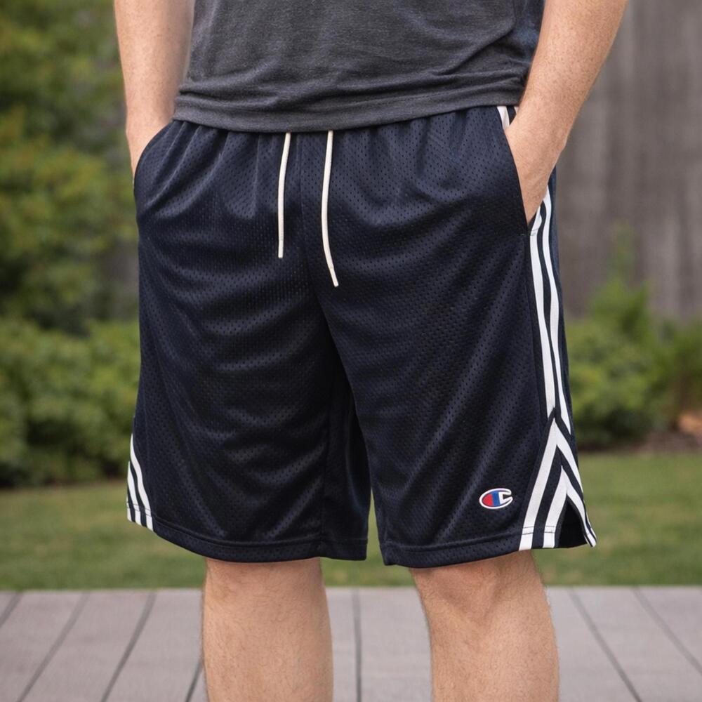 Champion Men’s Navy Mesh Athletic Shorts Size Medium